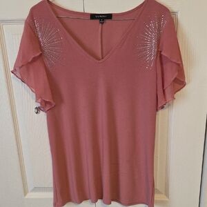 Liz Mccoy Embellished Rose Blouse